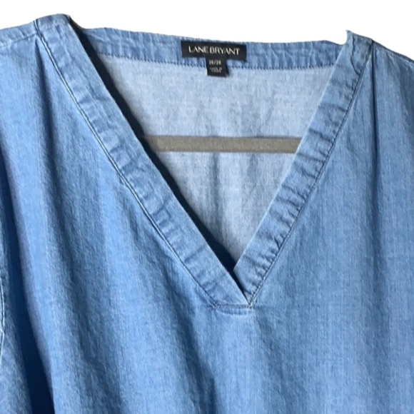 Lane Bryant Chambray popover Jean peplum top
V-neck Size 26/28 - Picture 7 of 7
